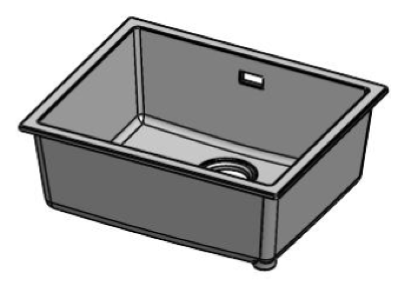 Pure.Sink Eternal Quartz Zwarte Spoelbak 50x40 cm Vlakinbouw en Onderbouw met Automatische Zwarte plug