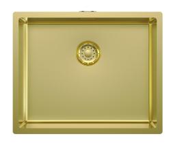 Pure.Sink Comfort PVD Gouden spoelbak 50x40 cm 10mm radius onderbouw, vlakbouw en opbouw PCM5040-60