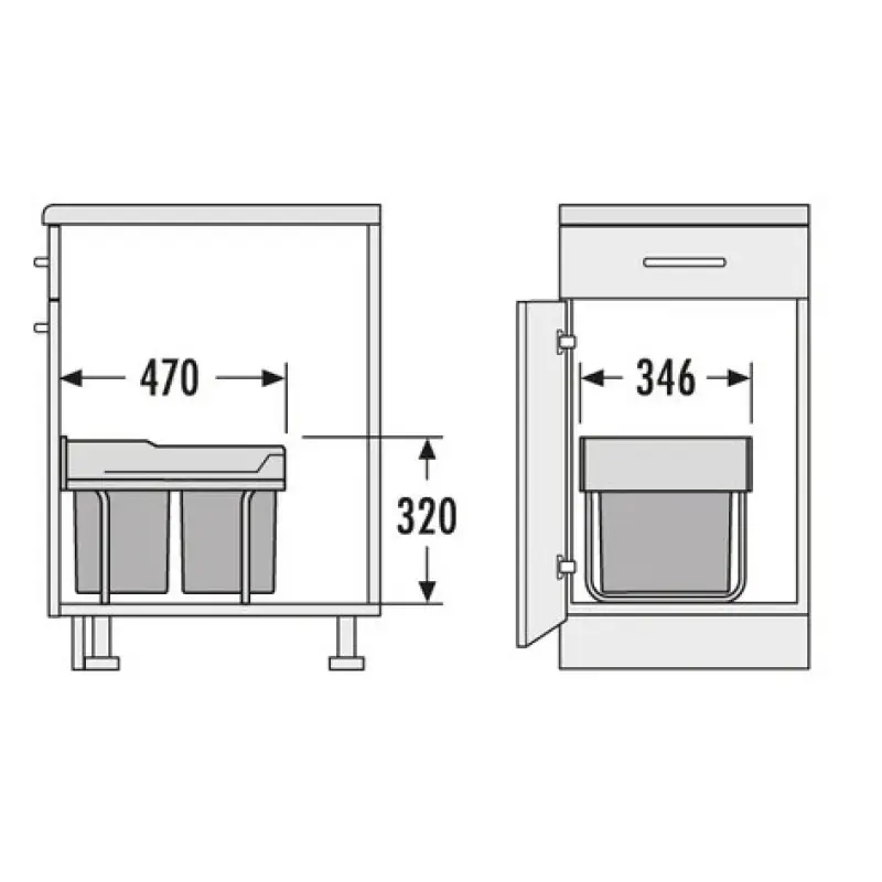 Afvalemmer Hailo tandem 3640-00